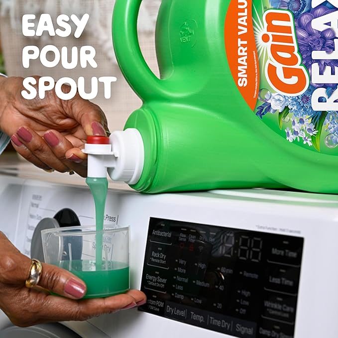 Gain Liquid Laundry Detergent, Relax, HE Compatible, 154 fl oz, 107 Loads