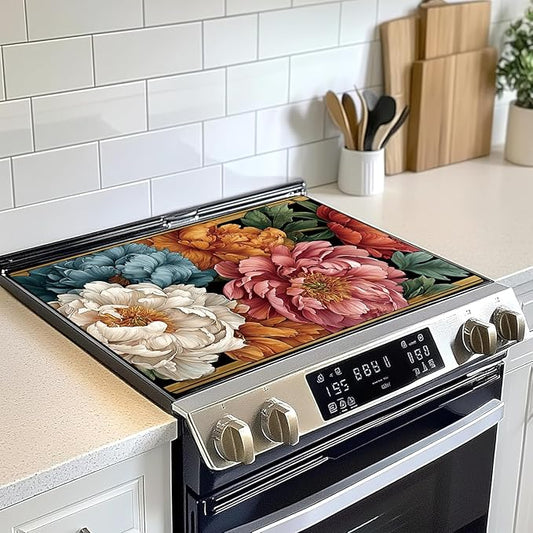 Decorative Electric Stove Top Covers, Heat Resistant Silicone Stove Cover Mat, Stove Top Protectors for Electric Flat Glass Stoves, Adds Extra Counter Space for Small Kitchens and Apartments