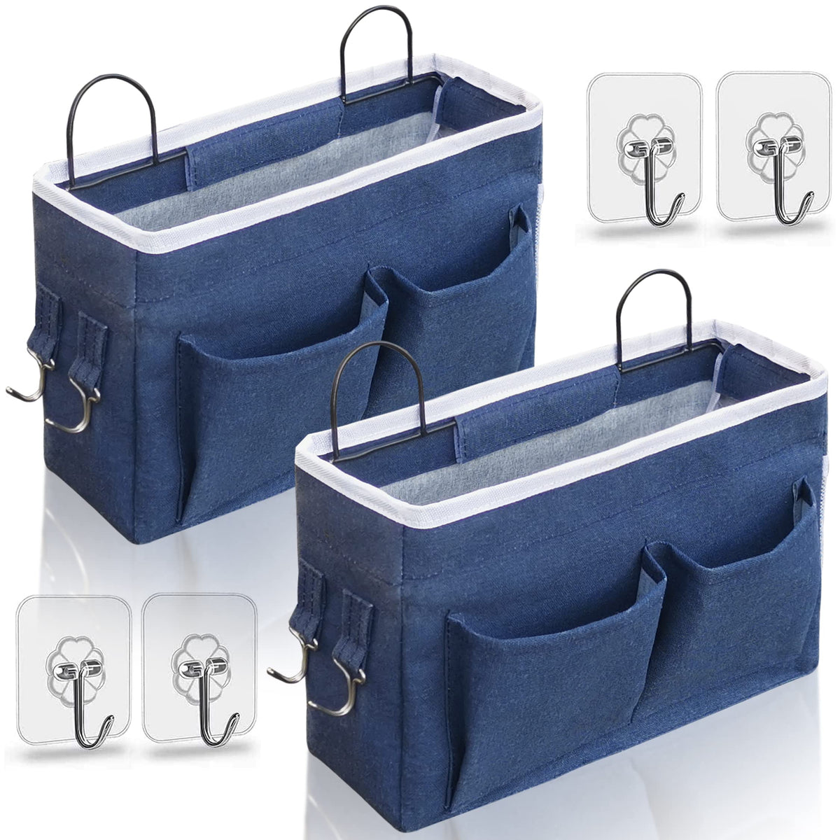 Kanrichu 2pcs Middle Wall Hanging Organizer Bag, Linen Fabric - Image 1