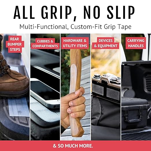 CATTONGUE GRIPS Non-Abrasive Grip Tape Wrap - 1” Thick Heavy-Duty, Waterproof Anti-Slip Tape for Wrapping Tools, Bats, Gym Equipment - Indoor & Outdoor Anti-Slip Solution (Glow, 10ft)