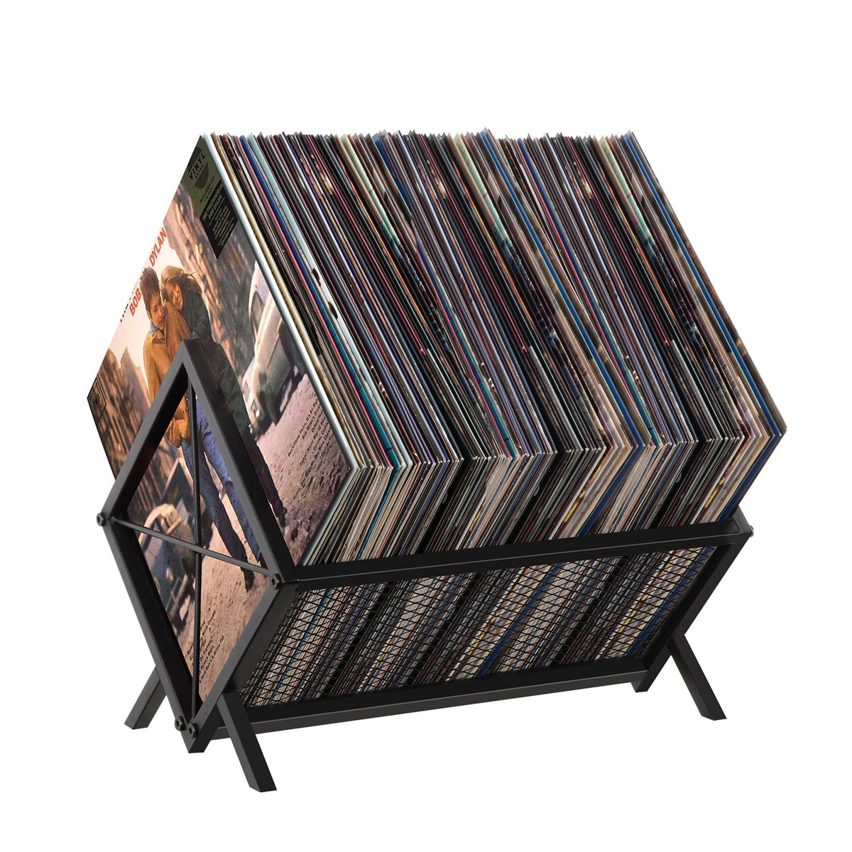 Vinyl Record Storage Holder - 80-100 LP Vinyl Organizer - Image 1
