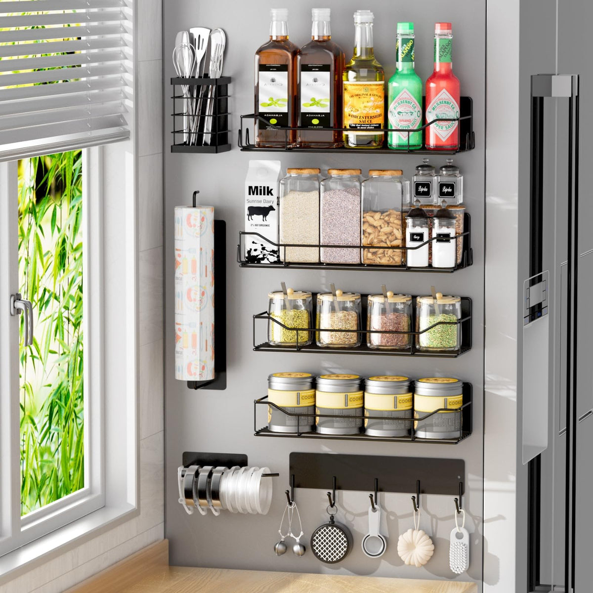 Magnetic Spice Rack for Refrigerator,8 Pack Magnetic Fridge Shelf - Image 1