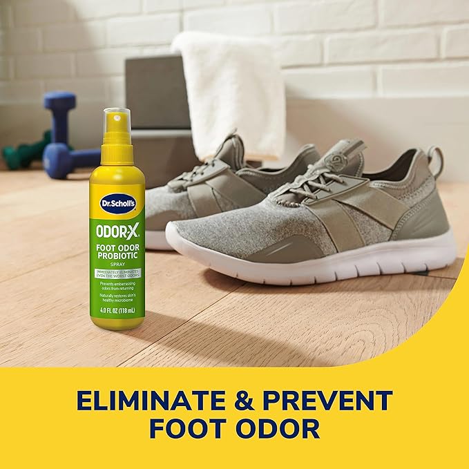 Dr. Scholl's ODOR-X FOOT ODOR PROBIOTIC SPRAY, 4 oz // Immediately Eliminates The Worst Odors & Odor-Eaters Blue Unisex Shoe Insoles, Control Odor and Wetness