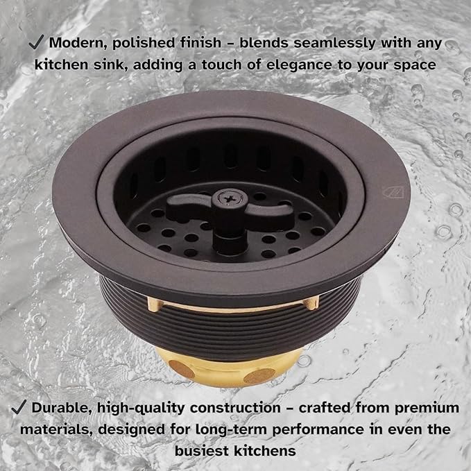 Westbrass Wing Nut Style Large Kitchen Sink Basket Strainer, 2 Pack, Oil Rubbed Bronze, D2135-12