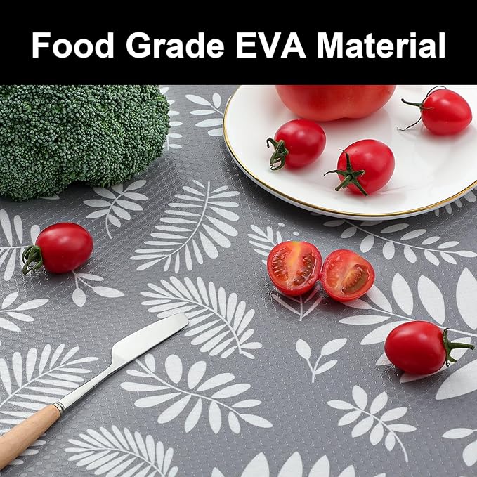 Cooyes Shelf and Drawer Liners for Kitchen Cabinets, Non Adhesive Cabinet Liner, EVA Waterproof Durable Non-Slip Drawer Mats for Shelves, Refrigerator, Storage, Desks（11.8" W x 360" L）