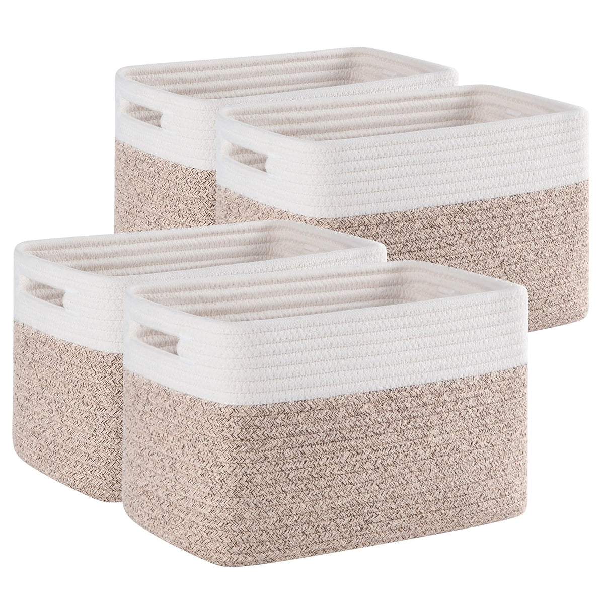 4 Pack Storage Baskets for Organizing, Woven Baskets for Shelves - Image 1