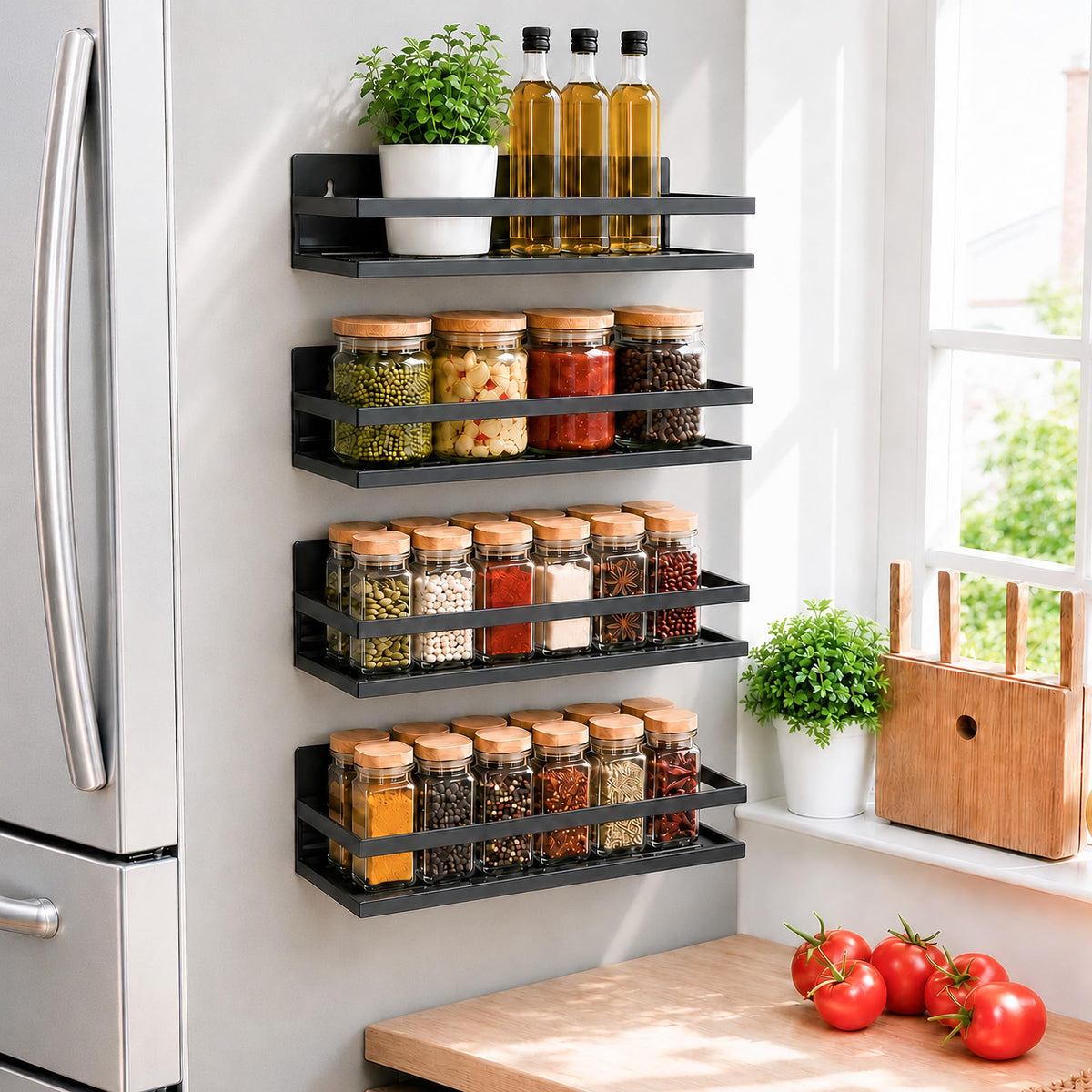 Magnetic Spice Rack 4-Pack – Heavy-Duty, Rust-Resistant - Image 1