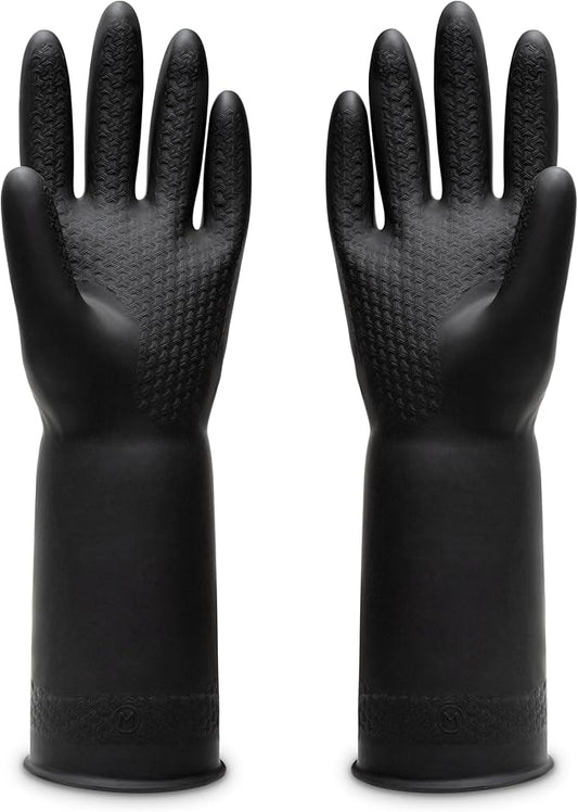 Chemical Resistant Latex Gloves,Cleaning Protective Safety Work Heavy Duty Rubber Gloves