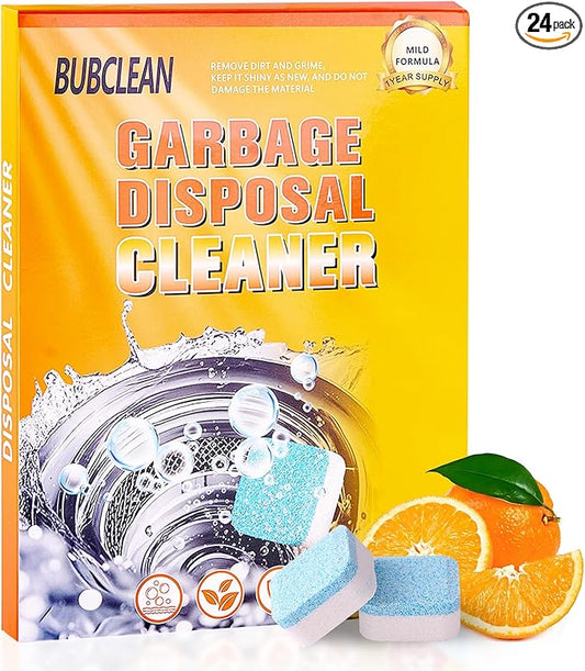 Garbage Disposal Cleaner Deodorizer Tablets - 24 Ultra-Strength Deep Clean to Eliminate Odors