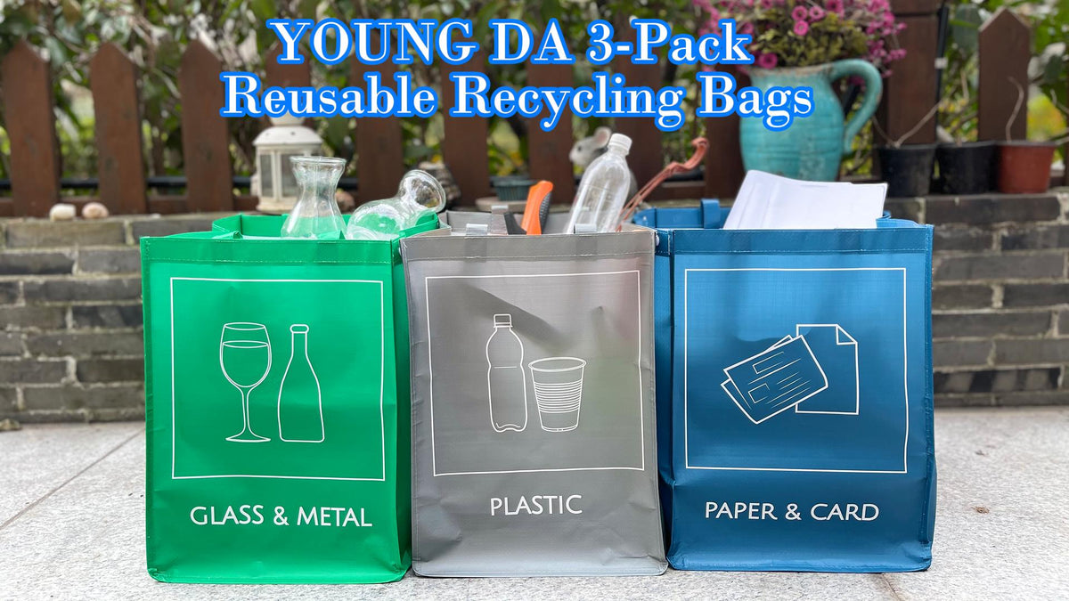 YOUNG DA Reusable Recycle Bags, 3-Piece Separate Recycling Bin - Image 8