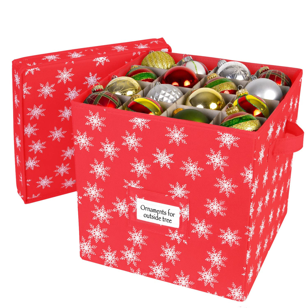HOLDN’ STORAGE Christmas Ornament Storage Box with Lid - Image 1