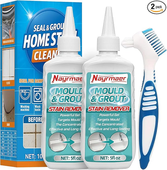 2 Packs Household Stain Remover Gel, Powerful All-Purpose Stain Cleaner Gel, Effective on Bathroom, Shower, Sink, Grout, Washing Machine Seal, Kitchen