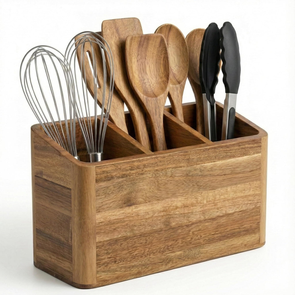 Dstuff Wood Utensil Holder for Kitchen Counter - Large Kitchen - Image 1