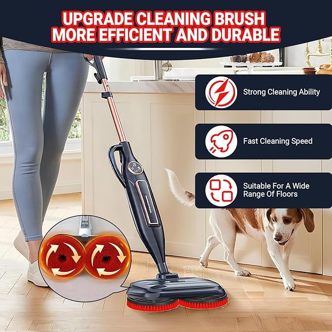 2 Pack Replacement Brush Heads for Shark Steam Mop S7000/S7001/S8201 Series, Deep Cleaning for Tiles Hardwood Floor (red)