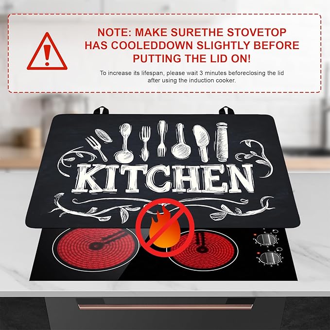 Stove Top Cover Flower Gas Stove Top Cover for Home Decoration Kitchen Pad Non-Stick Washable Cooktop Covers Countertop Protector Keep Stove Clean (Kitchen-2, 28L"x20W")