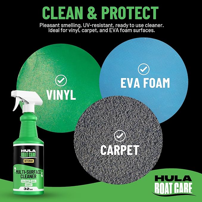 Hula Multi-Surface Cleaner — EVA Foam, Vinyl and Carpet, 32 oz — Boat Deck, Sea Deck and Marine Interior Cleaner, Biodegradable, Made in USA