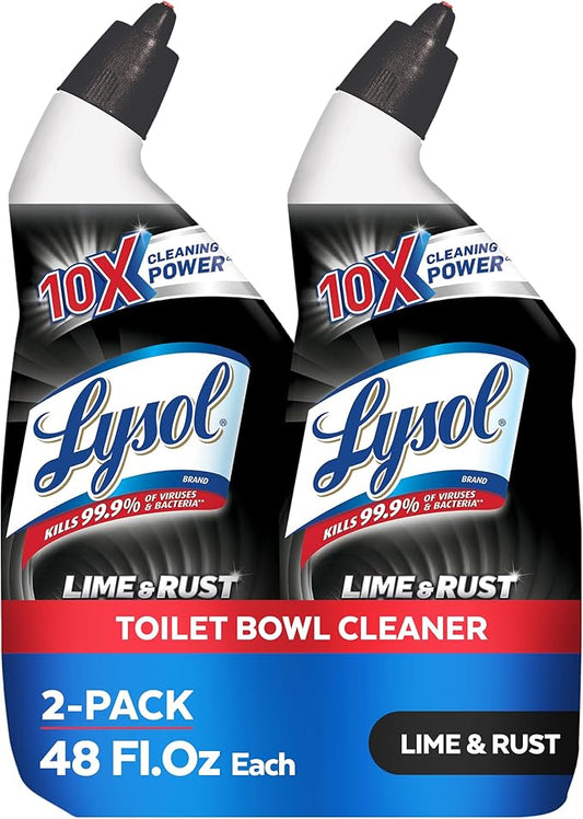 Lysol Lime & Rust Remover Toilet Bowl Cleaner, 48oz (2X24oz), 10X Cleaning Power