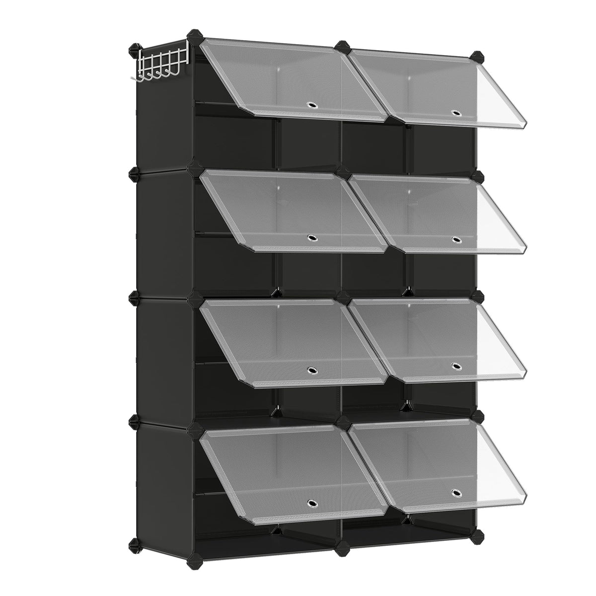 SONGMICS Shoe Rack, 8-Tier with Doors, 32-Pair Storage Cabinet - Image 1