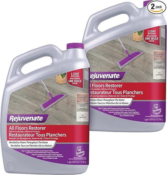 Rejuvenate All Floors Restorer Fills Scratches, Shines And Protects All Floor Types, Including Hardwood, Laminate, Vinyl And Tile, 1 Gallon, 2 Pack