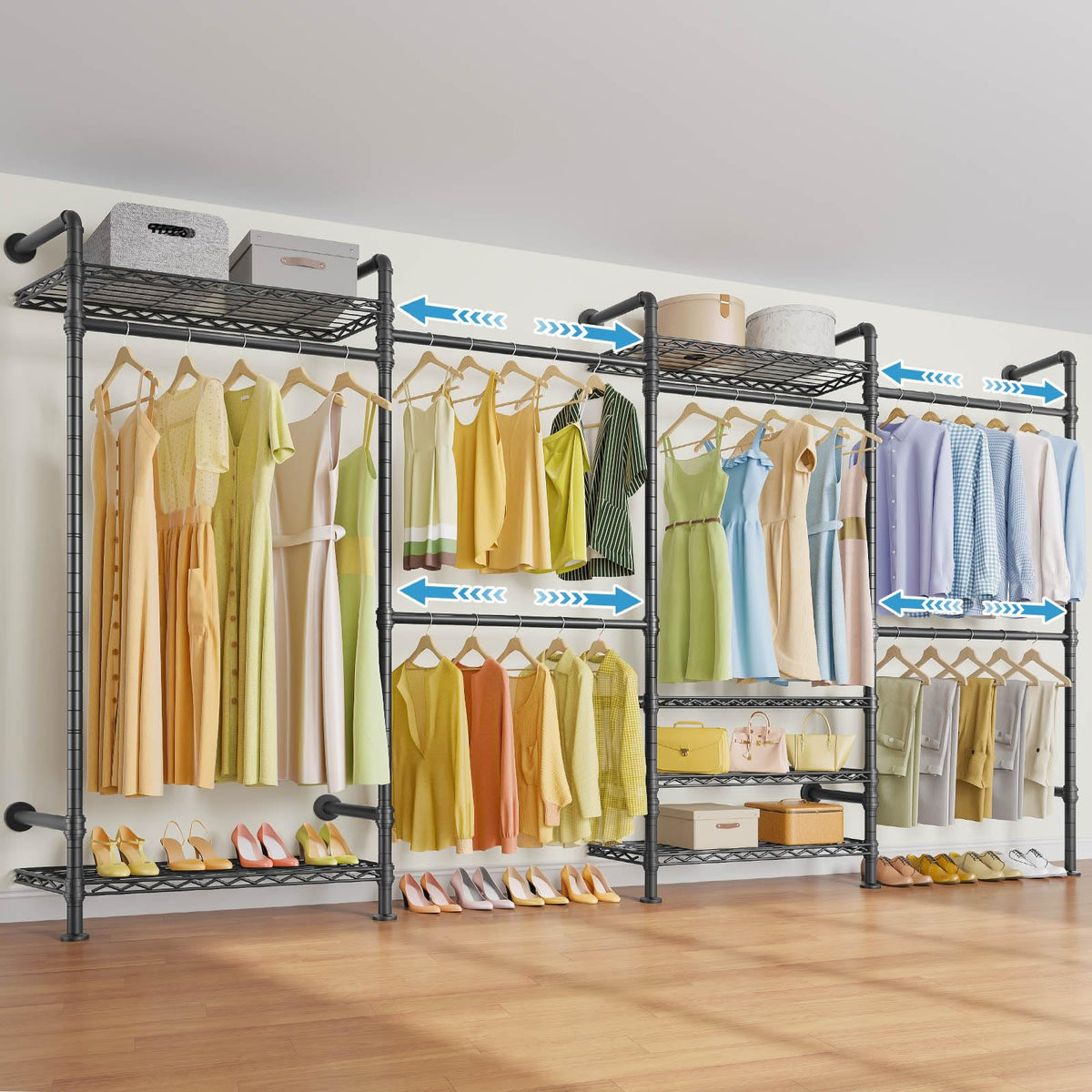 F4 Wall Mounted Clothes Rack Industrial Pipe Clothing Rack - Image 1