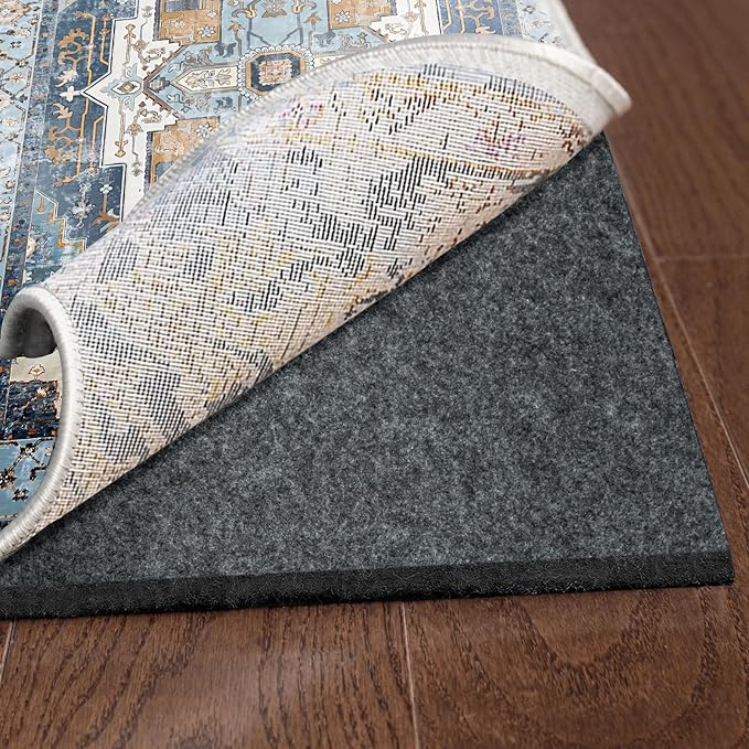 Waterproof Rug Pad, 7x10 ft Area Rug Non-Slip Carpet Pad, 1/4" Thick Non-Slip Rug Pads for All Floors and Finishes, Felt Pad for Hardwood Floors, Keeps Carpets in Place Soft and Safe
