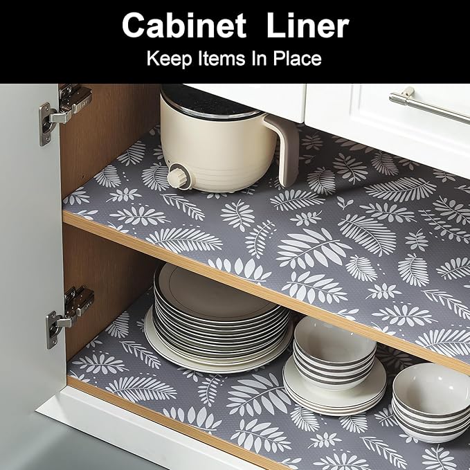 Cooyes Shelf and Drawer Liner for Kitchen Cabinets Non-Adhesive, Waterproof Non-Slip Cabinet Liners for Desk, Refrigerator, Shelves, Bathroom Drawers, Cabinet Protection（23.6" W x 236" L）