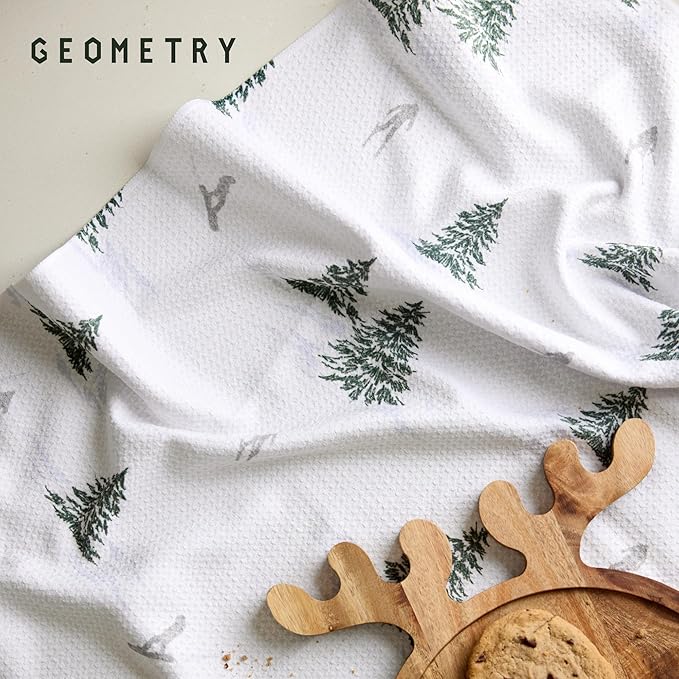 GEOMETRY Christmas Kitchen Towels - Quick Dry Microfiber Cloth Dish Towels for Kitchen Drying - Premium Quick Dry Towel - Evermont