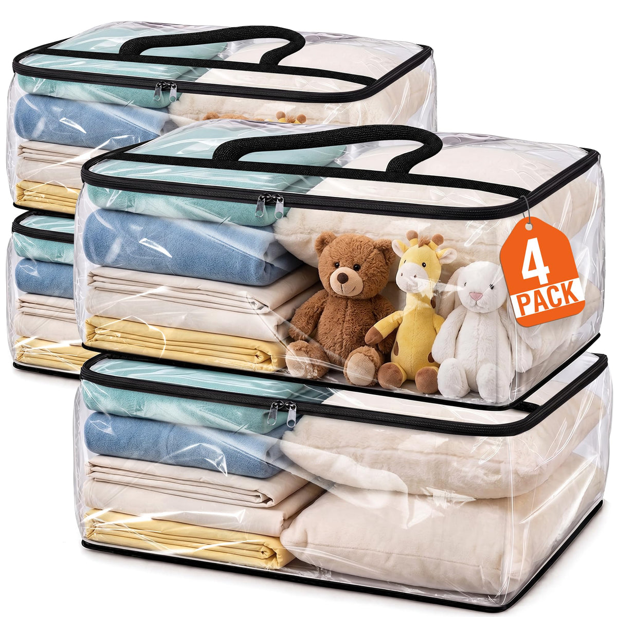 SpaceTrove Clear Storage Bags, 4-Pack Under Bed and Closet - Image 1