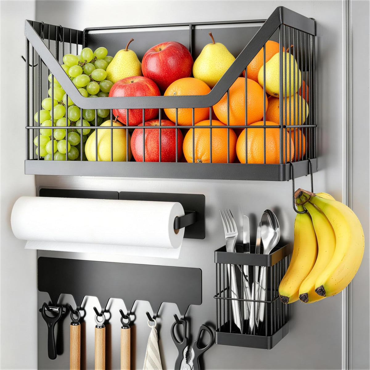 Nieifi Magnetic Shelf for Fridge, Black, 4-Pack - Image 1