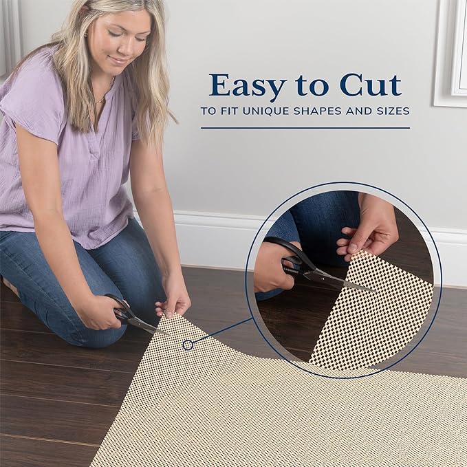 Veken Runner Rug Pad Gripper for Hardwood Floors, Non Slip 2x6 Ft Khaki Rug Pads for Area Rugs, Thick Rug Grippers for Tile Floors, Under Carpet Anti Skid Mat, Keep Your Rugs Safe and in Place