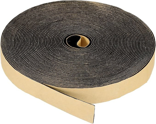 PATIKIL Foam Insulation Tape, 5/8" W x 1/16" t x 32.8FT Self Adhesive Weather Stripping Door Seal Strip for Door Window Air Conditioning, Black