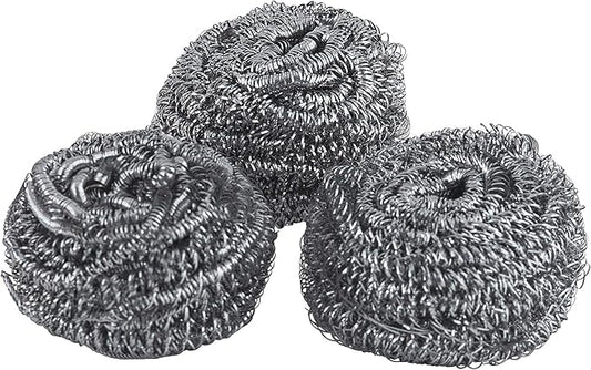 Superio Stainless Steel Scourers Steel Wool Scrubber Pad Used for Dishes, Pots, Pans, Grill, Stoves, and Ovens, Easy scouring for Tough Kitchen Cleaning (3)
