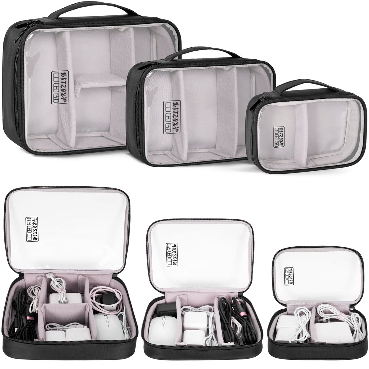 AKOZLIN Cable Organizer Bag, Padded Electronic Organizer Travel - Image 1
