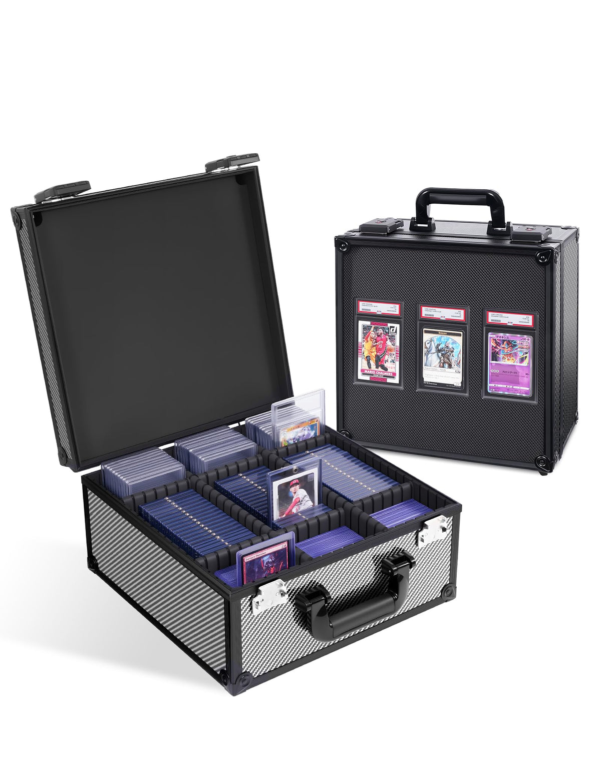 Carbon Fiber Graded Card Storage Box, TSA Lock Slab Case, Display - Image 1