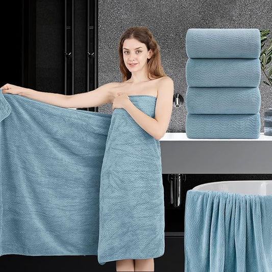 4 Piece Extra Large Bath Towel 35"x70" Oversized Bath Sheet Bath Towel Set for Bathroom Ultra Soft Cozy Highly Absorbent Quick Dry Bathroom Towel for Spa Gym Hotel,Shower Towel for Daily Use,Turquoise