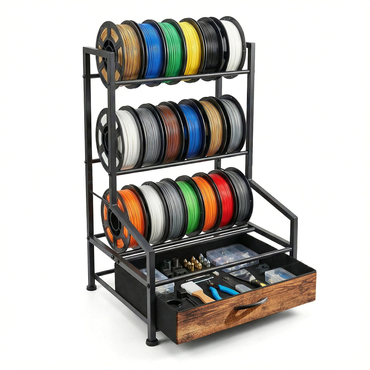 3D Printer Filament Storage Rack with Fabric Drawer - Image 1