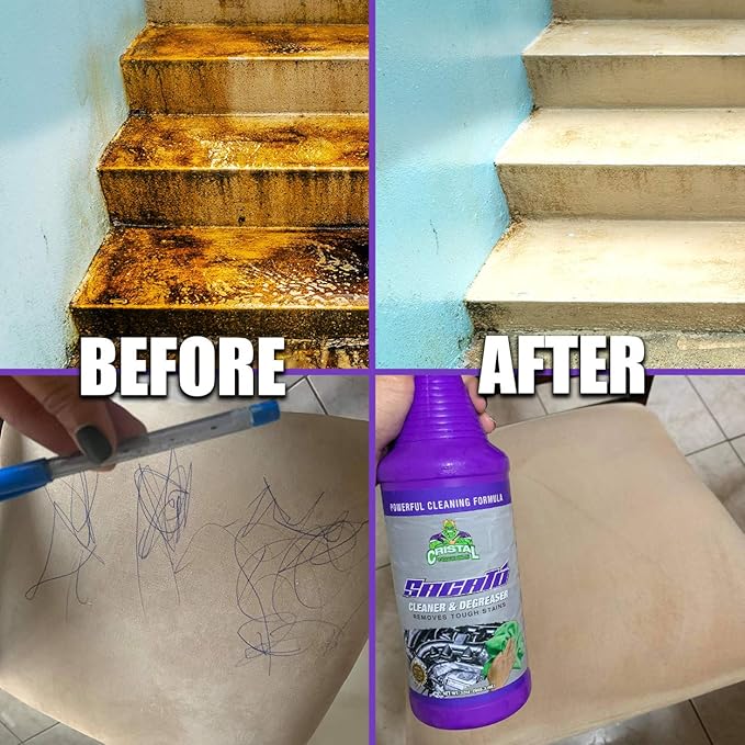 Grehge ts Sacato Cleaner & Degreaser (32 fl Oz) - Removes Tough Stains - Eliminates Grime and Heavy Grease - Use on All Surfaces (12 Pack)