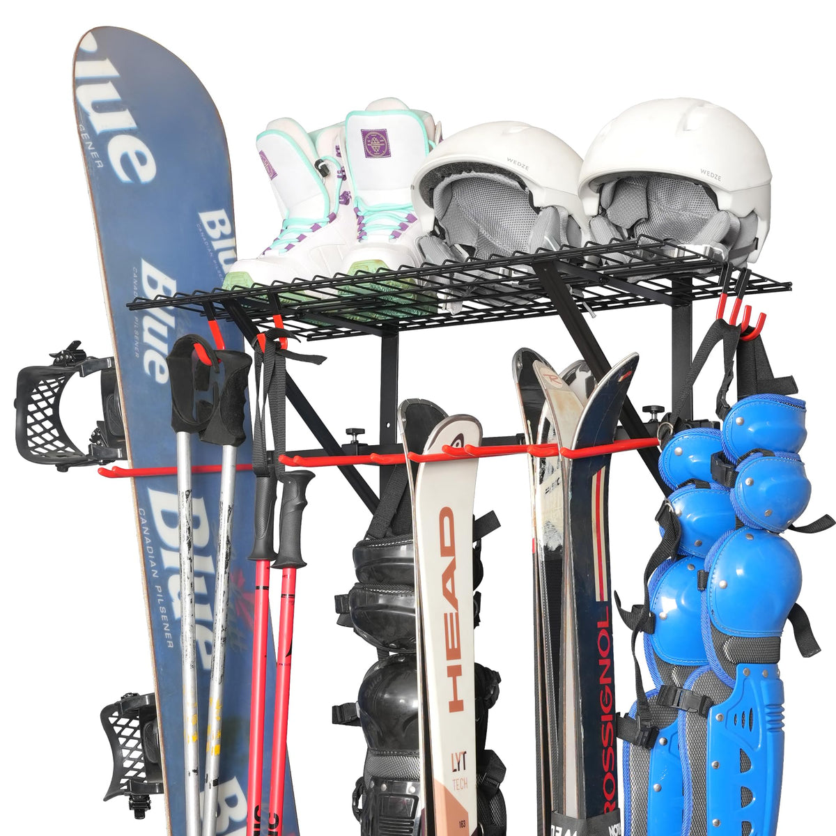 Wall-Mounted Ski and Snowboard Storage Rack, 1-Pack - Image 1