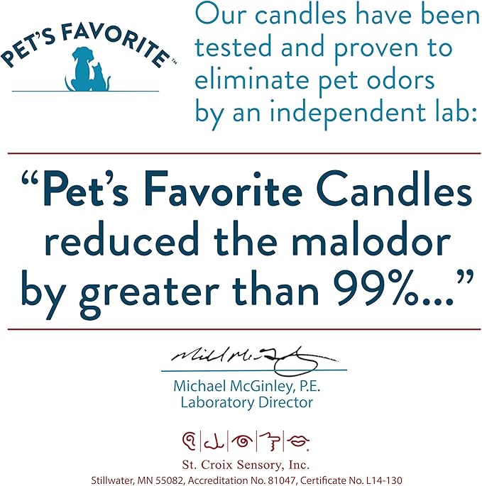 Pet's Favorite Pet Odor Candle, Clean Burning, Long Lasting Scented Candles with a Cotton Wick. (Calming Lavender, Pack of 1)