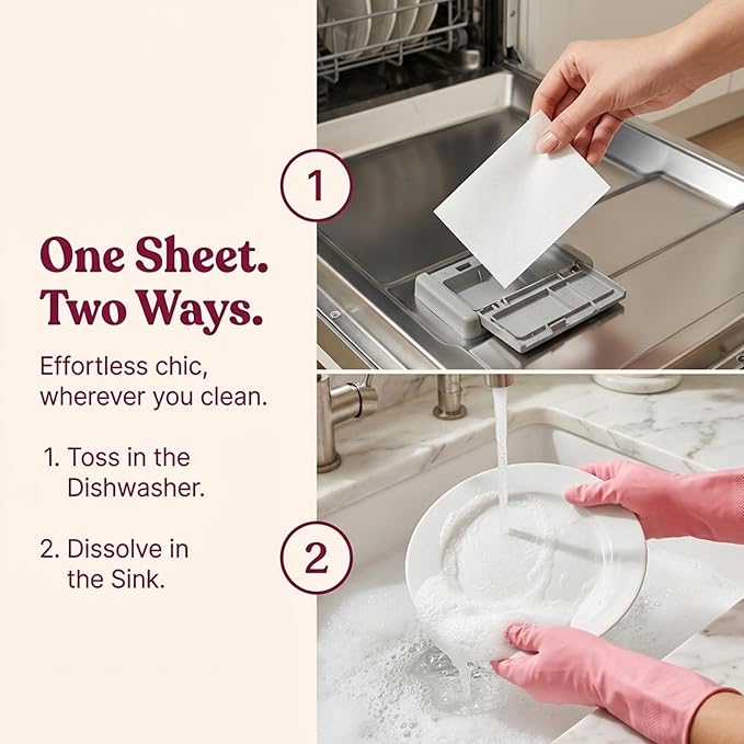 Glory Days Dishwasher Sheets – Citrus Socialite | Eco Friendly, Clean Dishwasher Detergent | Dual Enzyme, Plastic-Free, Vegan | 30 Count