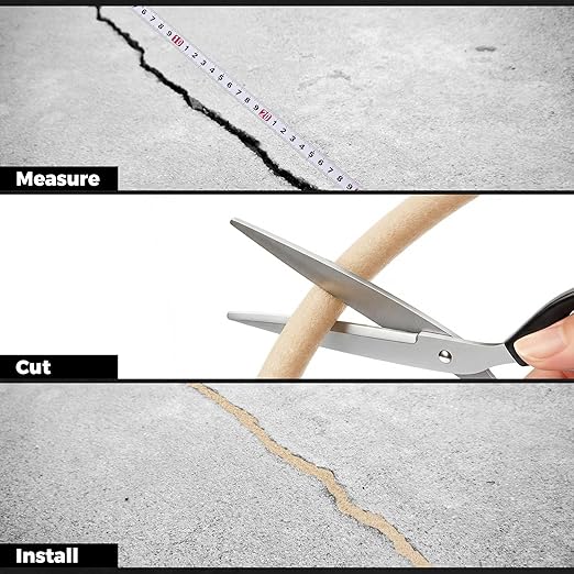 1/2 Inch x 50 ft Foam Backer Rod for Gaps Joints Concrete Crack Filler Caulk Saver Bulk Foam Backing Rod Concrete Filler Rope for Weather Stripping Door Seal (Sandy)