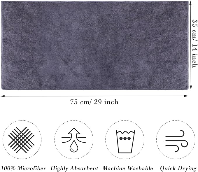 Shimeyao 50 Pack Bleach Proof Towels Microfiber Absorbent Resistant Hair Hand Towels Bulk Quick Dry for Barber Gym Bath Spa Shaving (Grey,Classic)