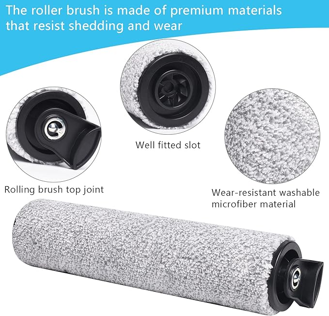 S5 Steam Roller Brush Replacement Parts for Tineco Floor ONE S5 Steam Vacuum Cleaner, 2 Pack Brush Rollers and 2 Pack Vacuum HEPA Filters for Tineco Cleaning Solution Refill