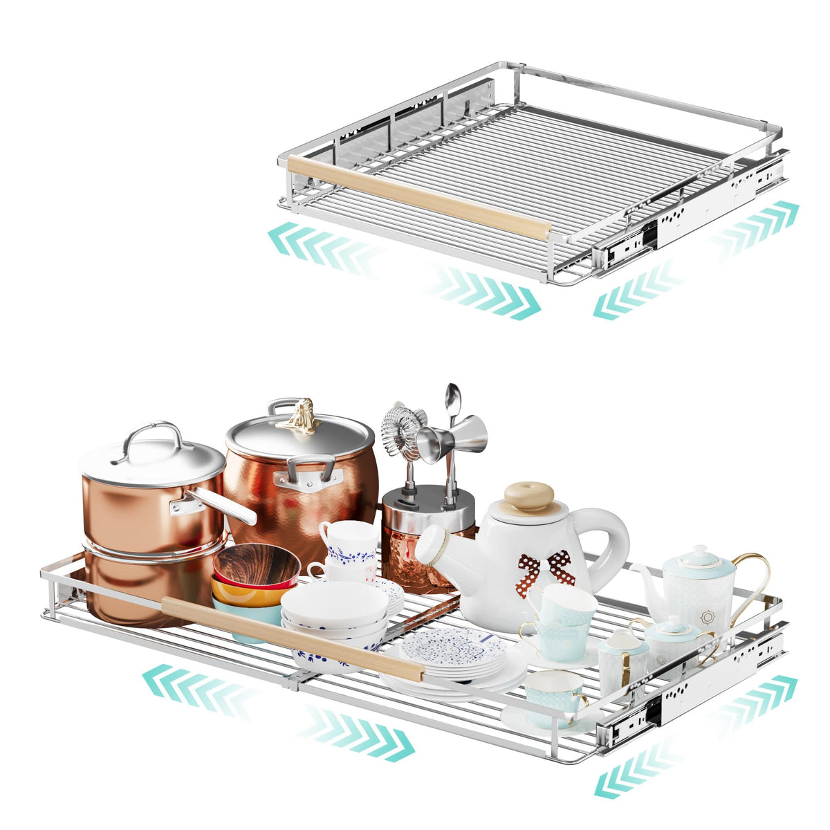 2Pack Expandable Pull Out Cabinet Organizer, 23.2-39.9" W - Image 1