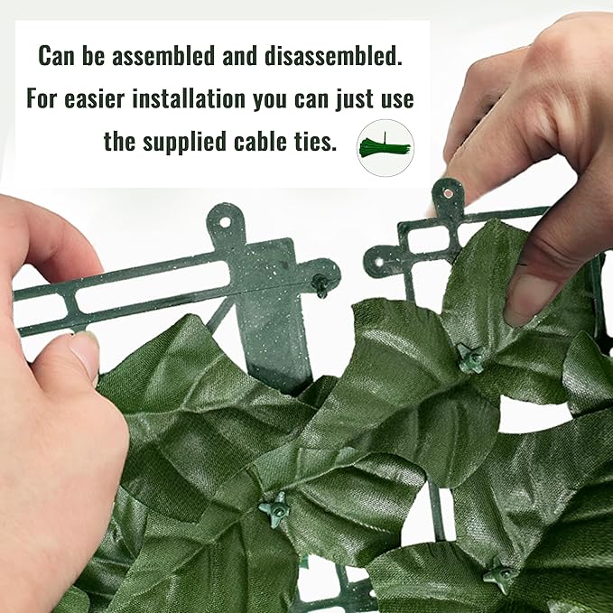Artificial Ivy Privacy Fence Screen: 120 "x 80" (67 Sqft) Anti-Ultraviolet Artificial Hedge Grass Wall, Used for Indoor and Outdoor Green Background, Garden Greening Decoration