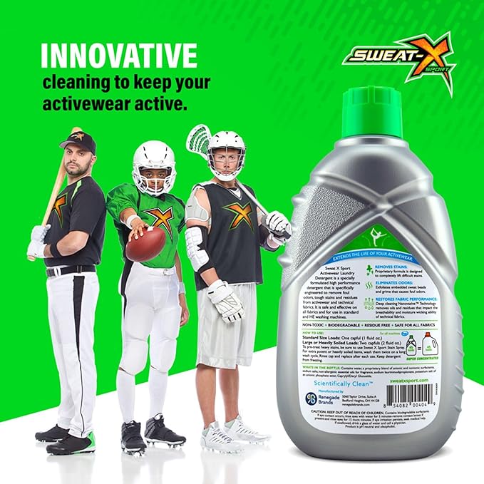 SWEAT X Original Activewear Laundry Detergent Liquid - Natural Washing Detergent for Activewear & Gym Clothes - Non Toxic Laundry Detergent for Sensitive Skin - Concentrated, 45 Loads (2 Bottles)