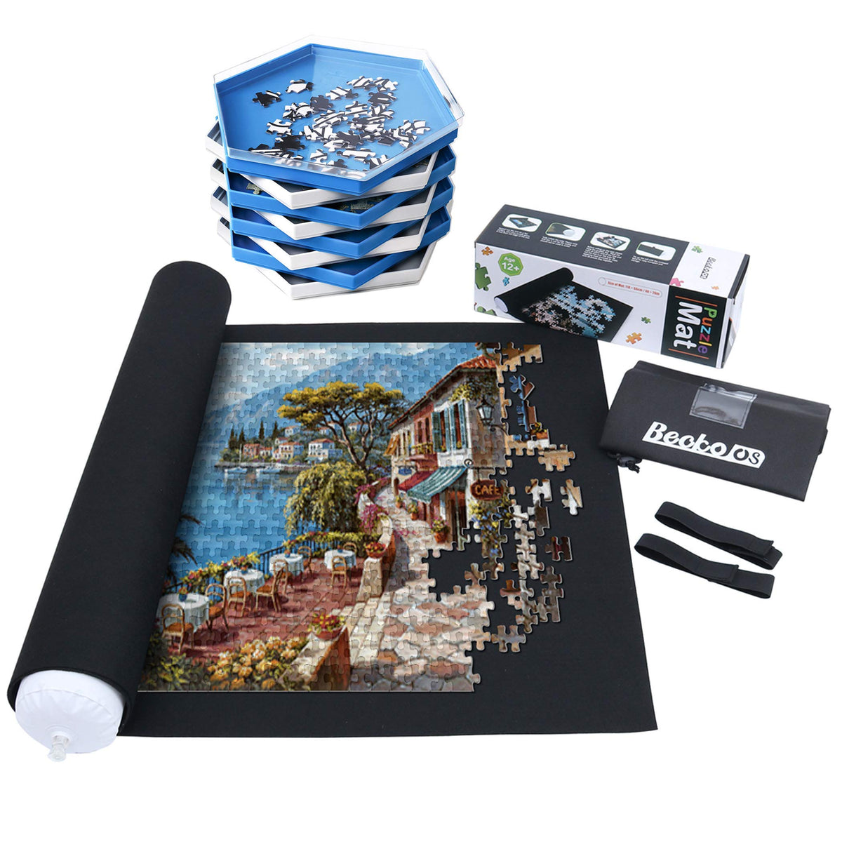 Becko Puzzle Mat for Puzzle Up to 1500 Pieces + Puzzle Sorting - Image 1