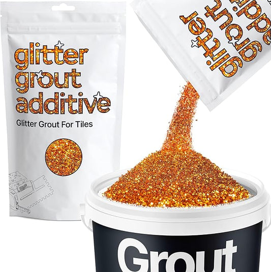 Hemway Copper Glitter Grout Additive 100g Metallic Flakes for Adding Sparkle to Kitchen & Bathroom Tiles | Enhance Your Indoor Grouting Projects with a Durable Sparkly Effect