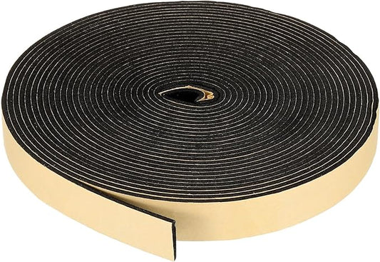 PATIKIL Foam Insulation Tape, 1" W x 1/8" t x 32.8FT Self Adhesive Weather Stripping Door Seal Strip for Door Window Air Conditioning, Black