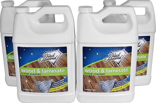 Black Diamond Stoneworks Wood & Laminate Floor Cleaner- Ready to Use Non-Toxic No-Rinse Formula - Safe for Vinyl, Wood, and Engineered Floors (512 Fl Oz)